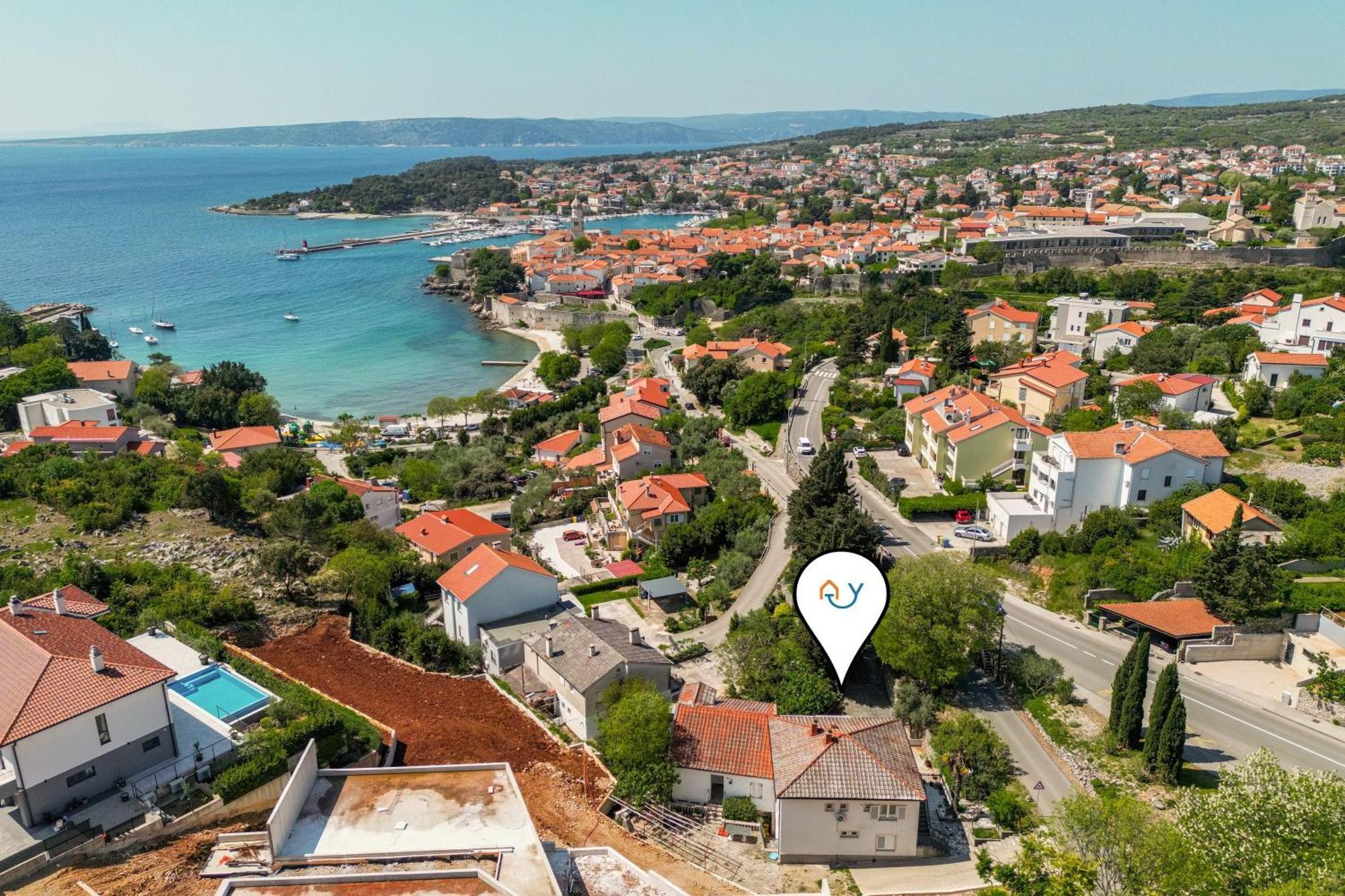Seaview Apartment Tina Krk Island - Happy Rentals Krk Town Bagian luar foto